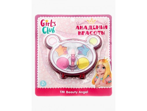 Косметика для детей "Girl's Club" в наборе: тени - 5 цветов: розовый, зеленый, оранжевый, голубой, желтый, на блистере 17,5*15,5*2 см.